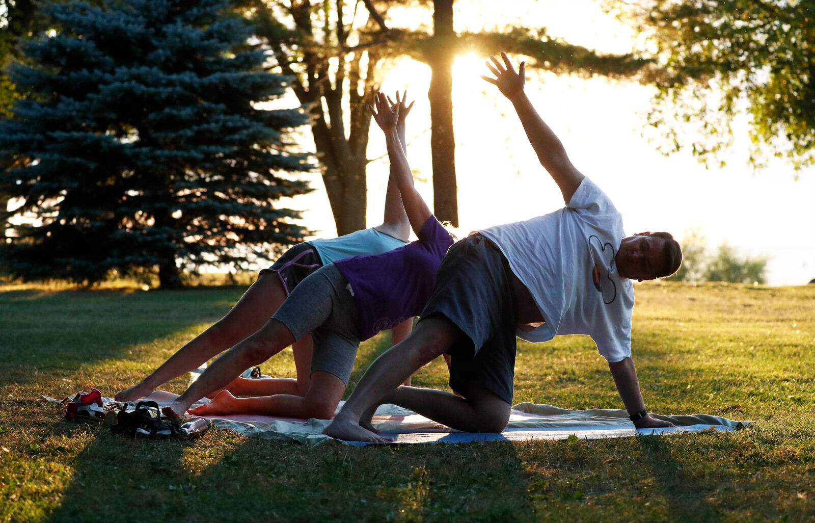 Sunset yoga in Olcott